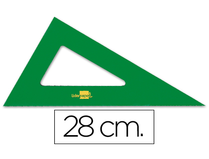 Cartabón Liderpapel acrílico verde 28cm.